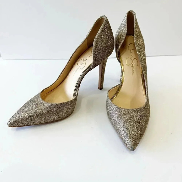 JESSICA SIMPSON Sparkly D'Orsay Party Heels Size 7.5 - Picture 2 of 9